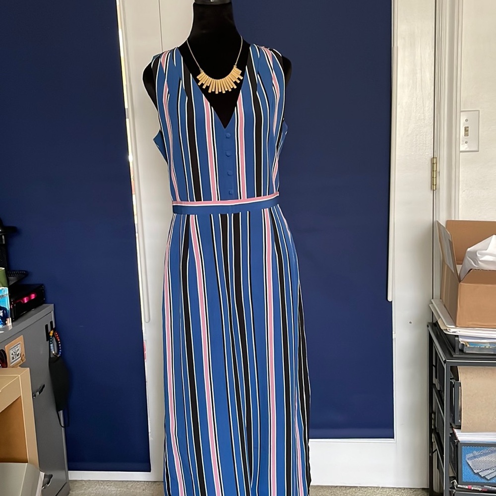 Nordstroms 1901 blue and pink pinstripe jumpsuit/romper